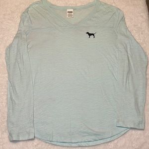PINK Victoria Secret V Neck Long Sleeve Tee